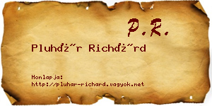 Pluhár Richárd névjegykártya